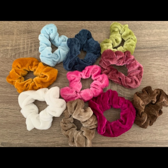 Accessories - NWOT Set of 10 Velvet Scrunchies